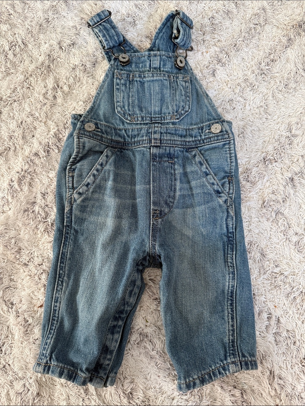 3-6m Baby Gap Kids Denim Overalls - Blue organic cotton